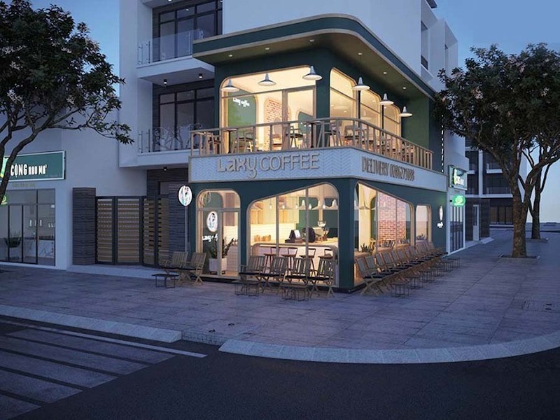Mẫu thiết kế quán cafe vỉa hè phong cách hiện đại