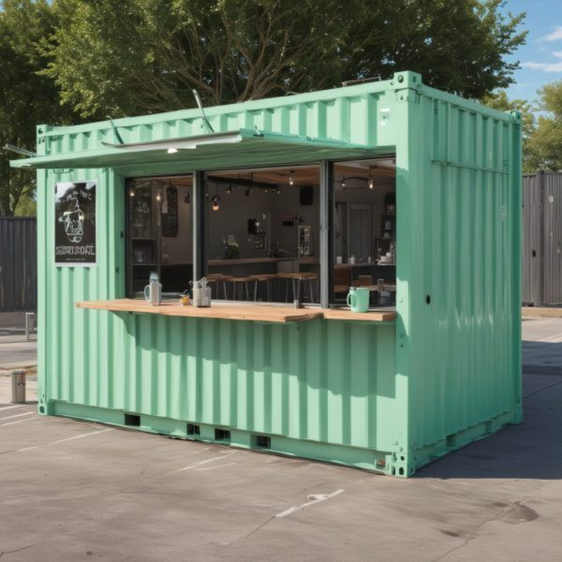 Thiết kế quán cafe take away container độc đáo