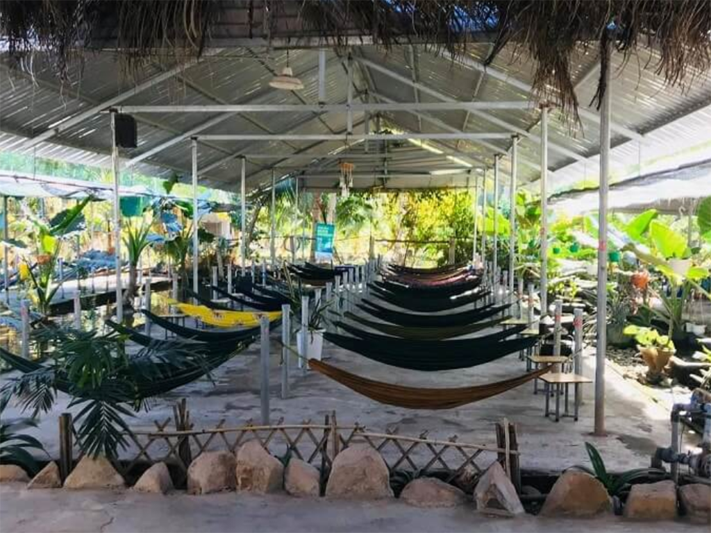 Thiết kế quán cafe võng có không gian thoáng mát