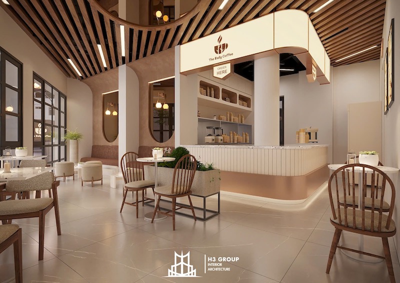 chi phí thiết kế quán cafe hiệu quả là tận dụng những mẫu thiết kế có sẵn