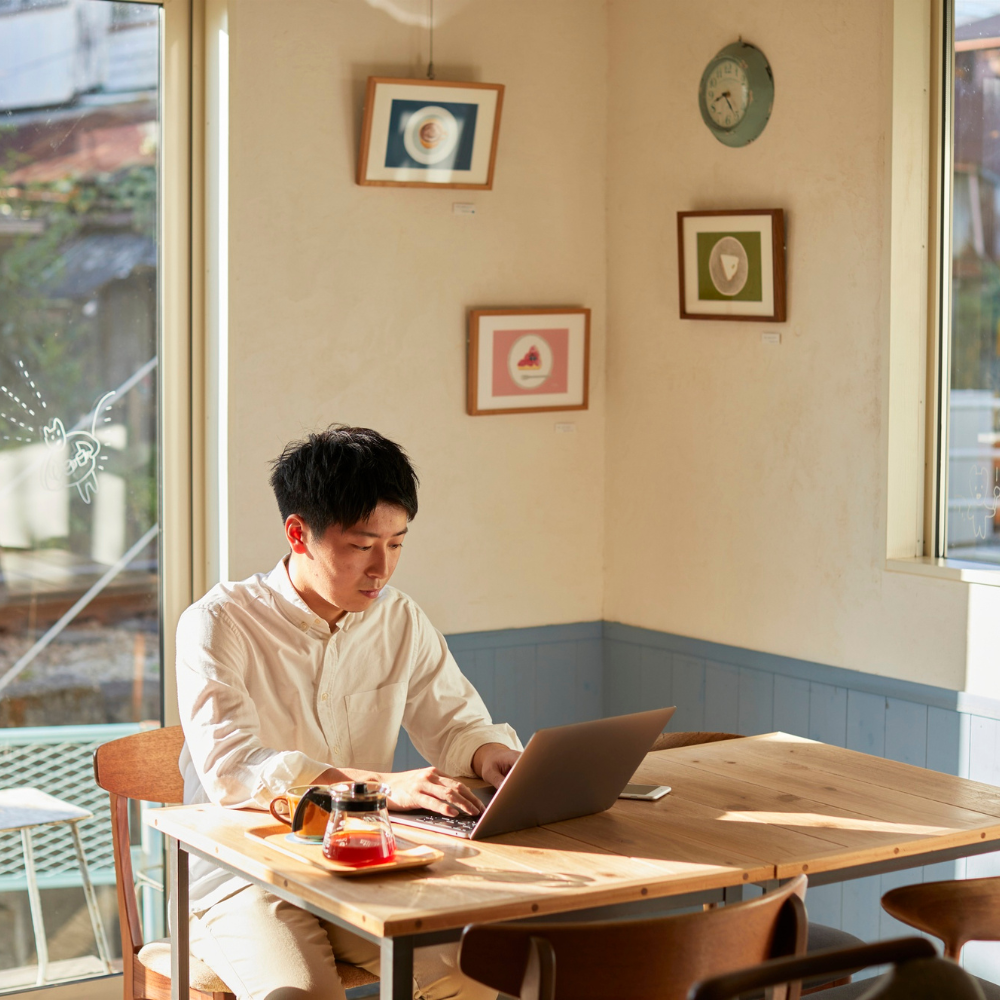 Mẫu quán cafe tối giản kết hợp phong cách Nhật Bản