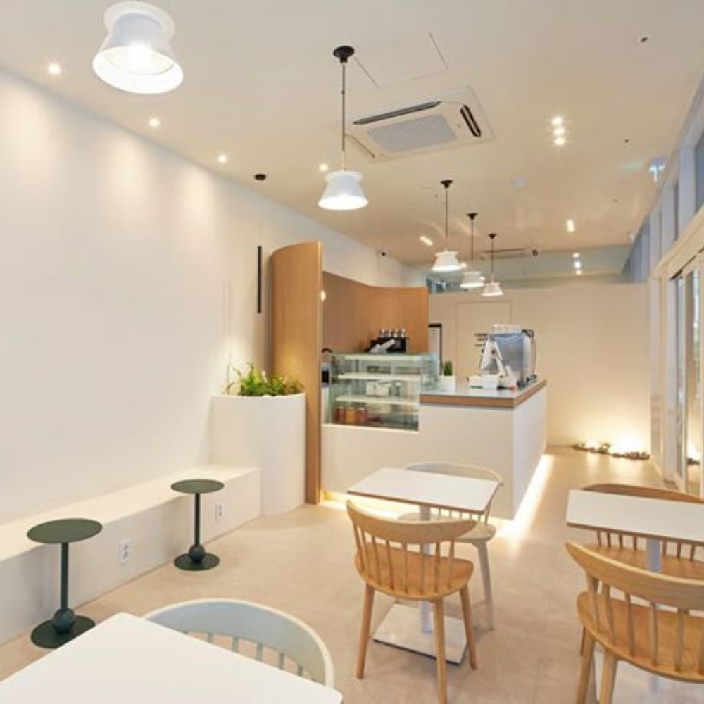 Mẫu quán cafe tối giản trong không gian nhỏ