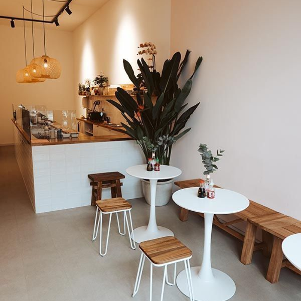 Thiết kế quán cafe mặt tiền 5m phong cách hiện đại