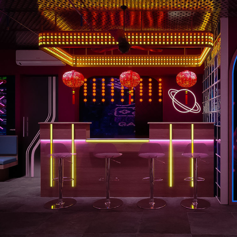 Mẫu thiết kế quán cafe phong cách Futuristic