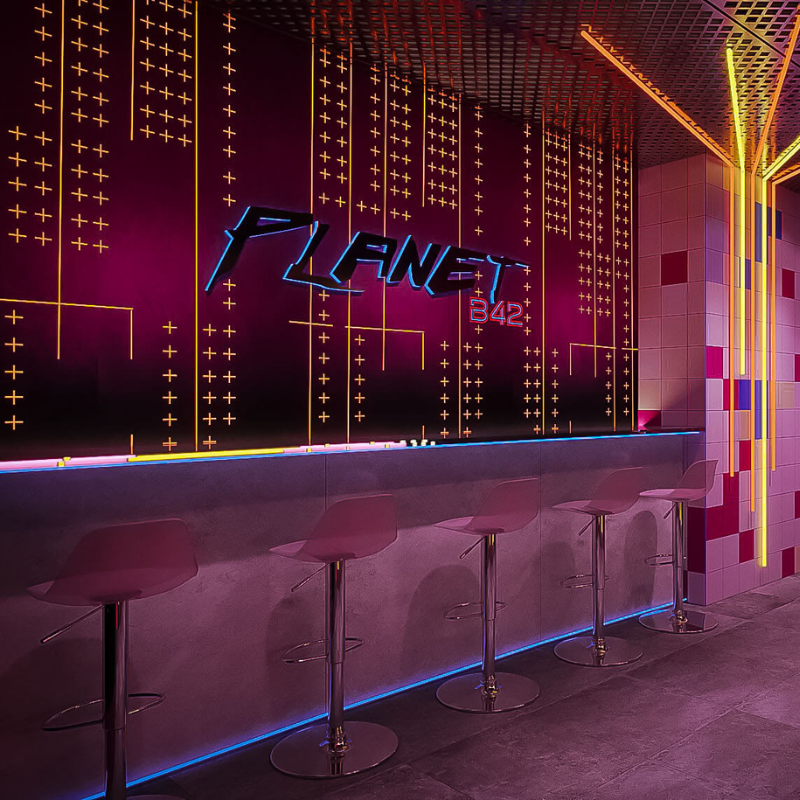 Mẫu thiết kế quán cafe phong cách Futuristic
