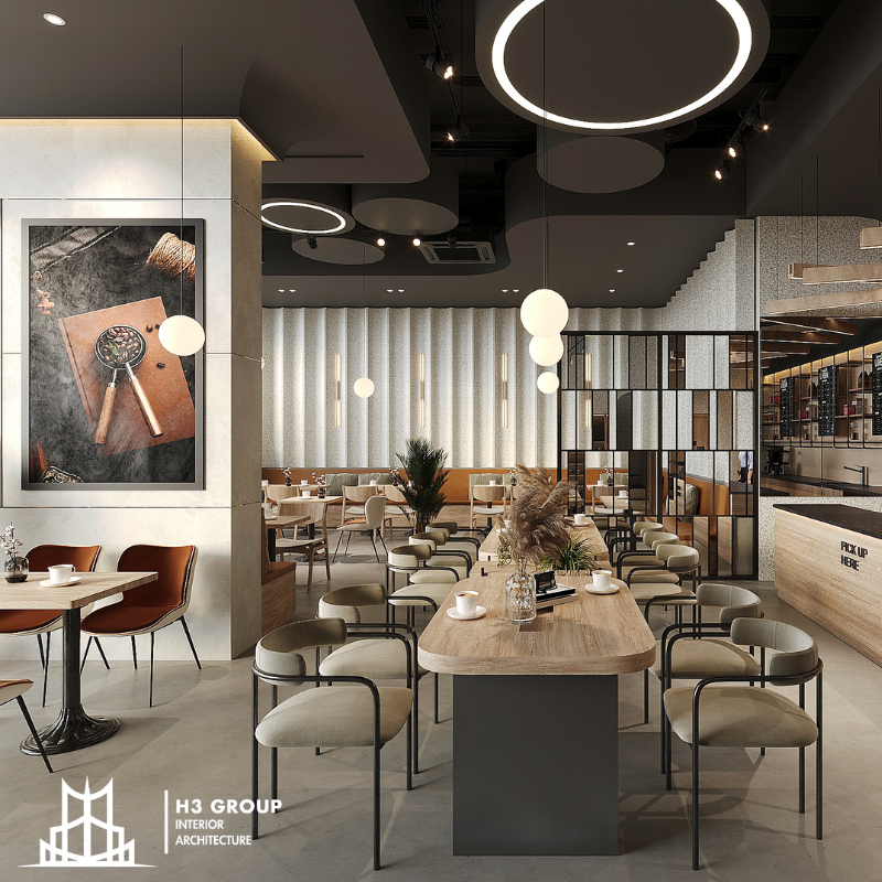 Mẫu thiết kế quán cafe phong cách Industrial