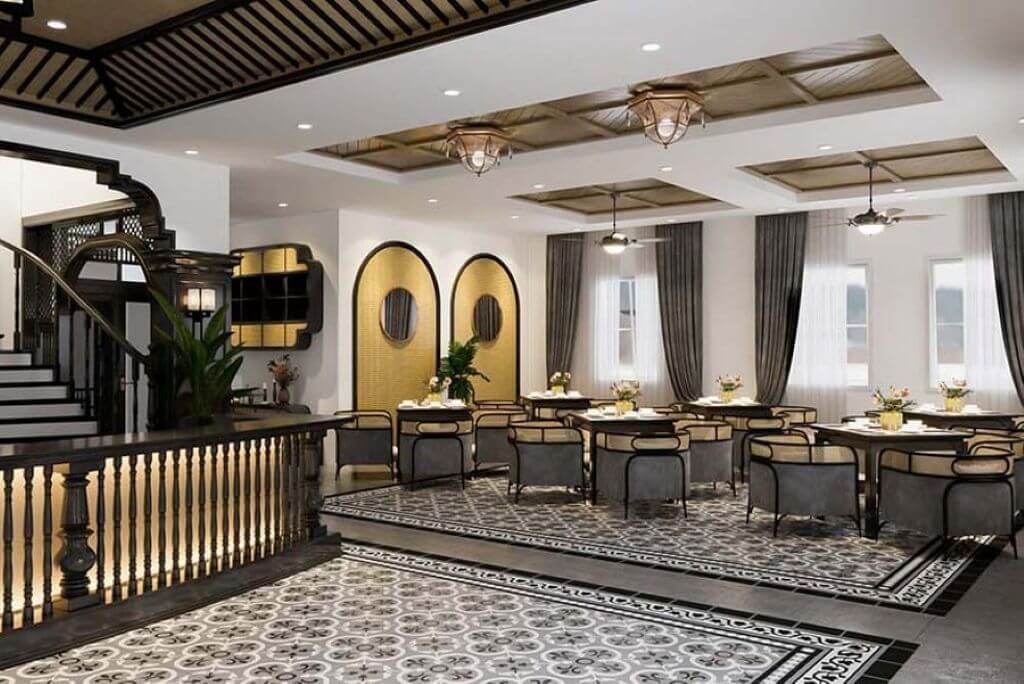 Phong cách Indochine đương đại giữ lại chất liệu truyền thống như gỗ, mây tre, gạch bông… nhưng được xử lý với đường nét tối giản, tinh gọn hơn
