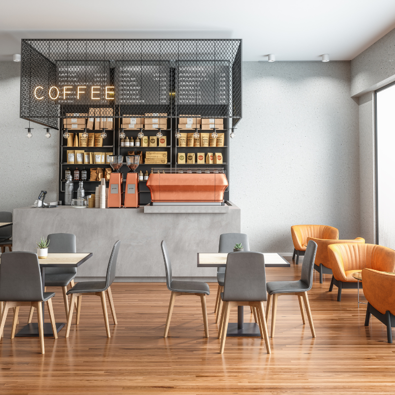 Thiết kế quán cafe 30m2 phong cách hiện đại