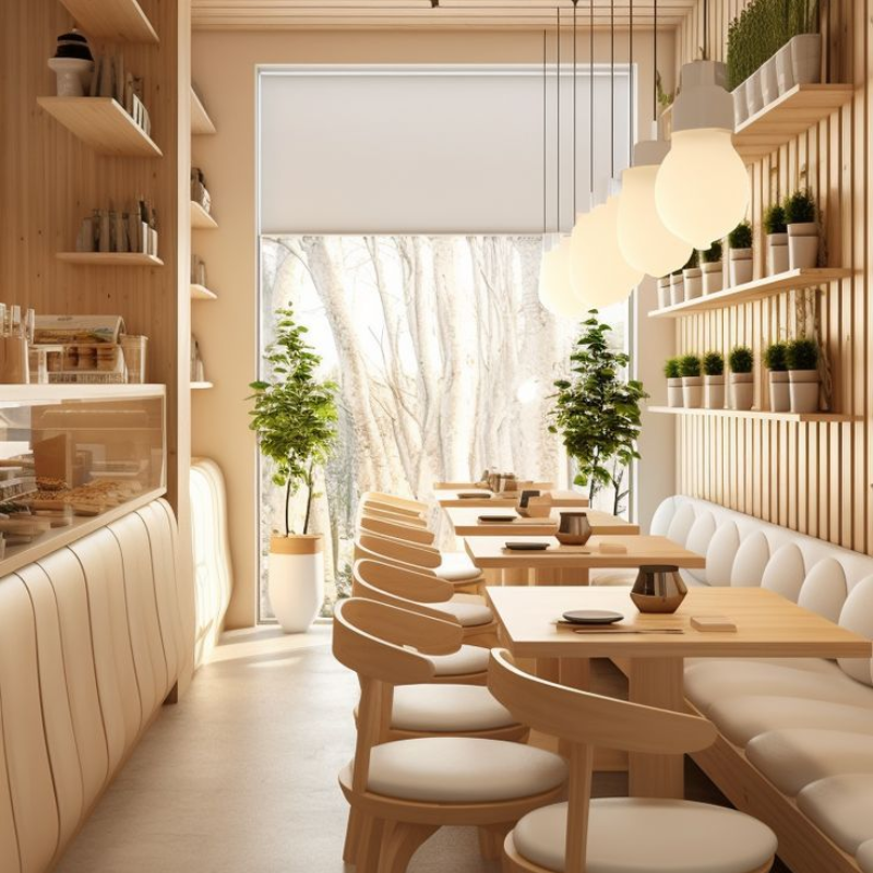 Thiết kế quán cafe 15m2 kiểu Nhật