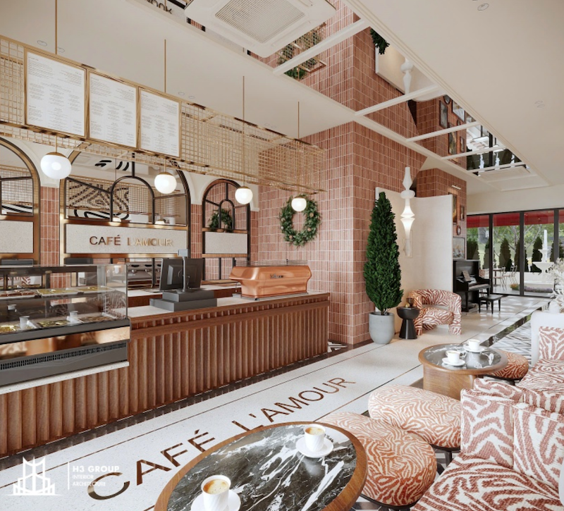Dự án L’amour cafe với phong cách thiết kế hiện đại, đẳng cấp và sang trọng