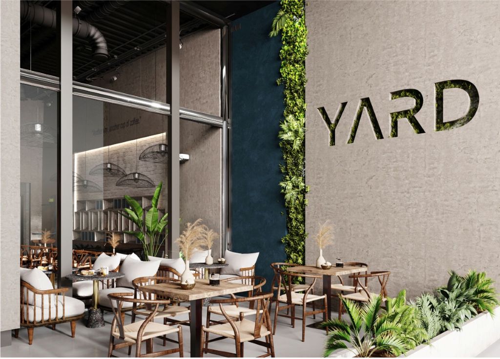 Quán cafe phong cách Địa Trung Hải với đường nét thiết kế hiện đại, tạo nên không gian tối giản, tinh tế