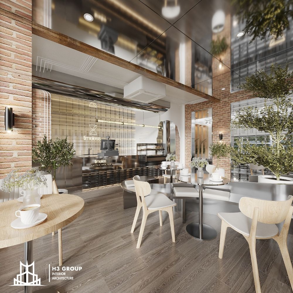 Thiết kế hiện đại với nhiều góc check in giúp quán trà sữa trở nên sang trọng, trẻ trung và dễ dàng ghi điểm với khách hàng