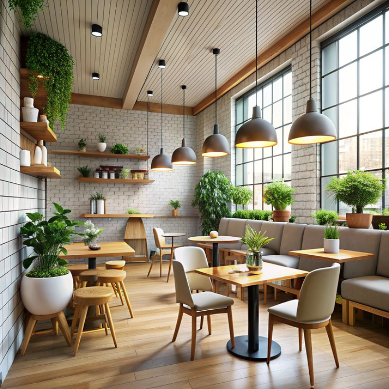 Cafe 15m2 phong cách Tropical tươi sáng