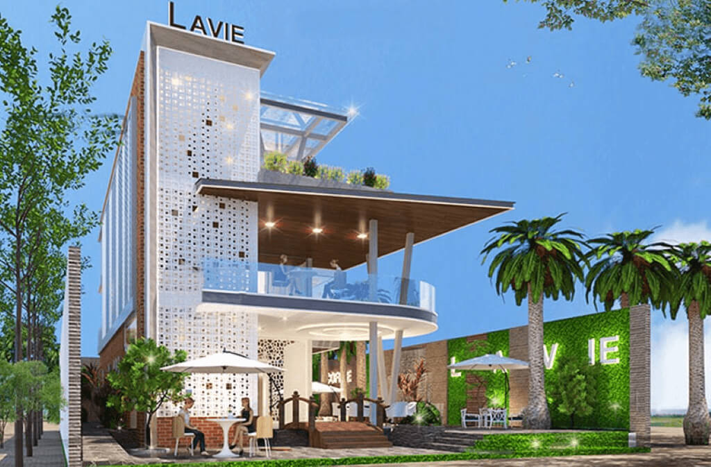 Nhờ ánh sáng tự nhiên từ giếng trời và khoảng thông tầng, quán không bị chia cắt, đồng thời tăng tính thẩm mỹ và hiệu quả vận hành