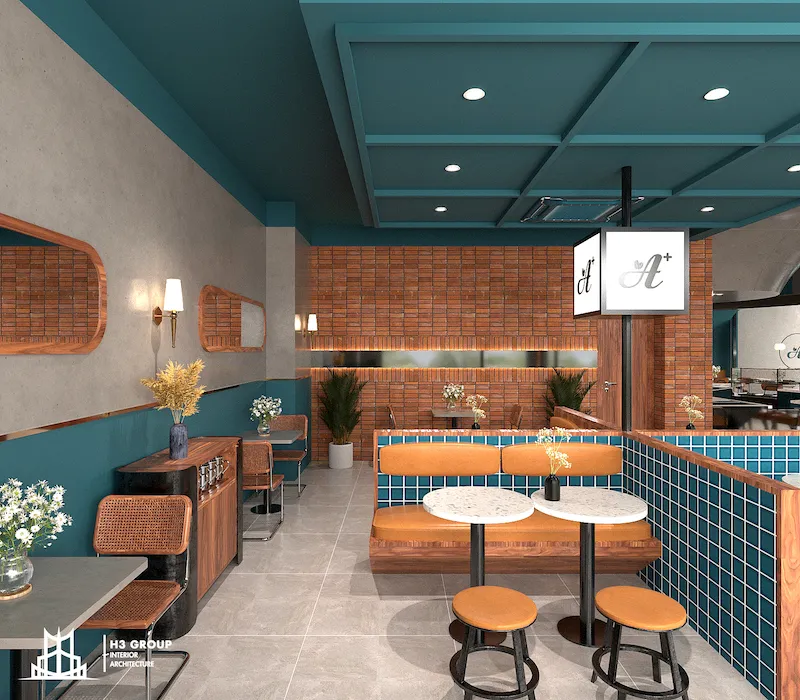 Dự án A+ Coffee do H3 Group thiết kế theo phong cách Tân cổ điển và hiện đại là sự kết hợp hài hòa giữa sự giản dị và cầu kỳ, tạo ra không gian mới mẻ và độc đáo