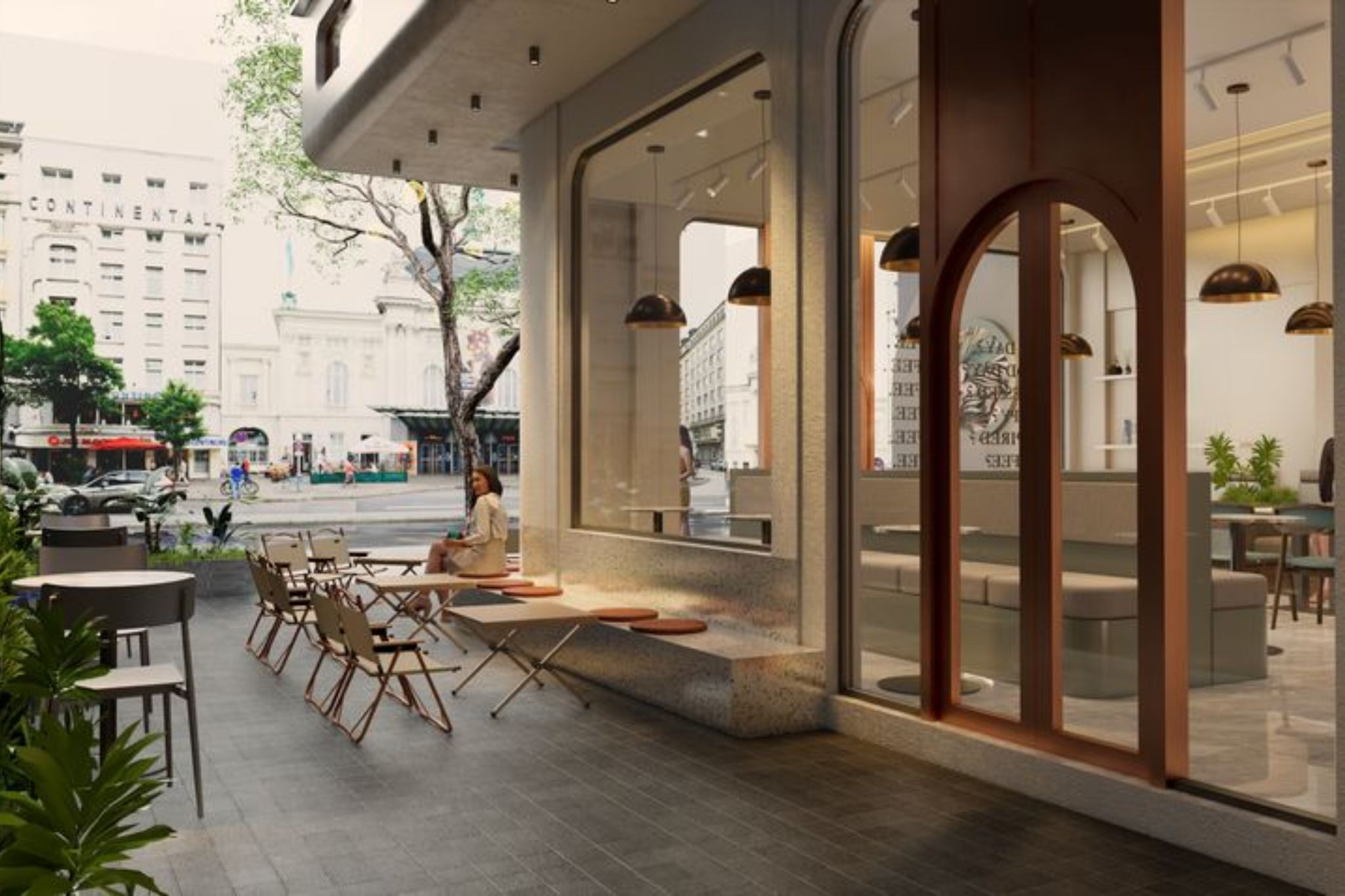 Thiết kế cửa vòm cao, bo tròn