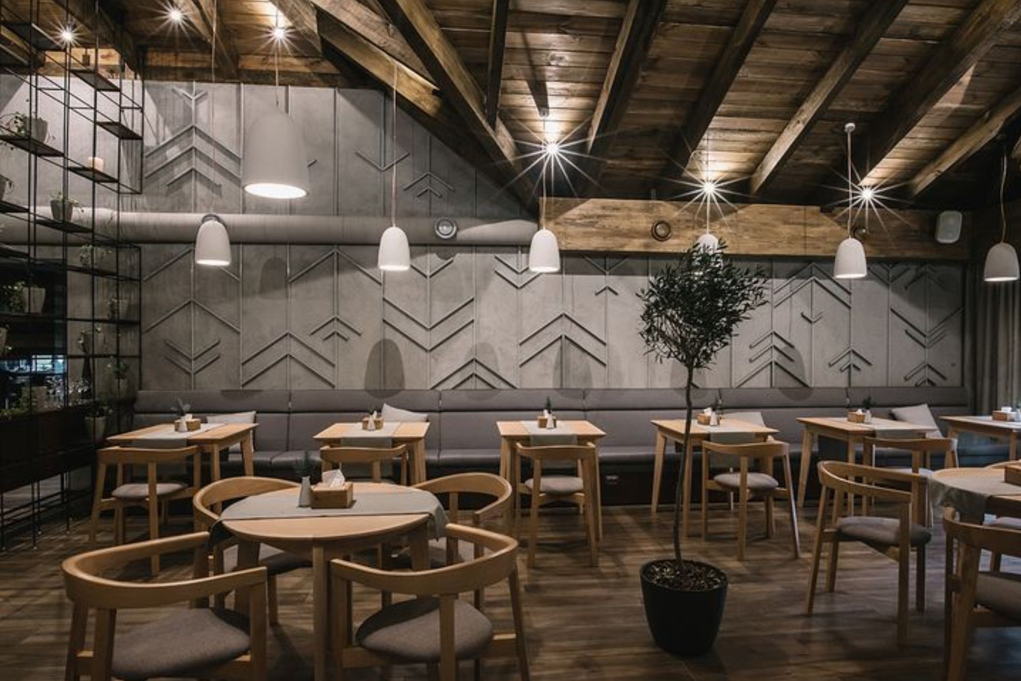 Nội thất ghế uốn cong tinh xảo