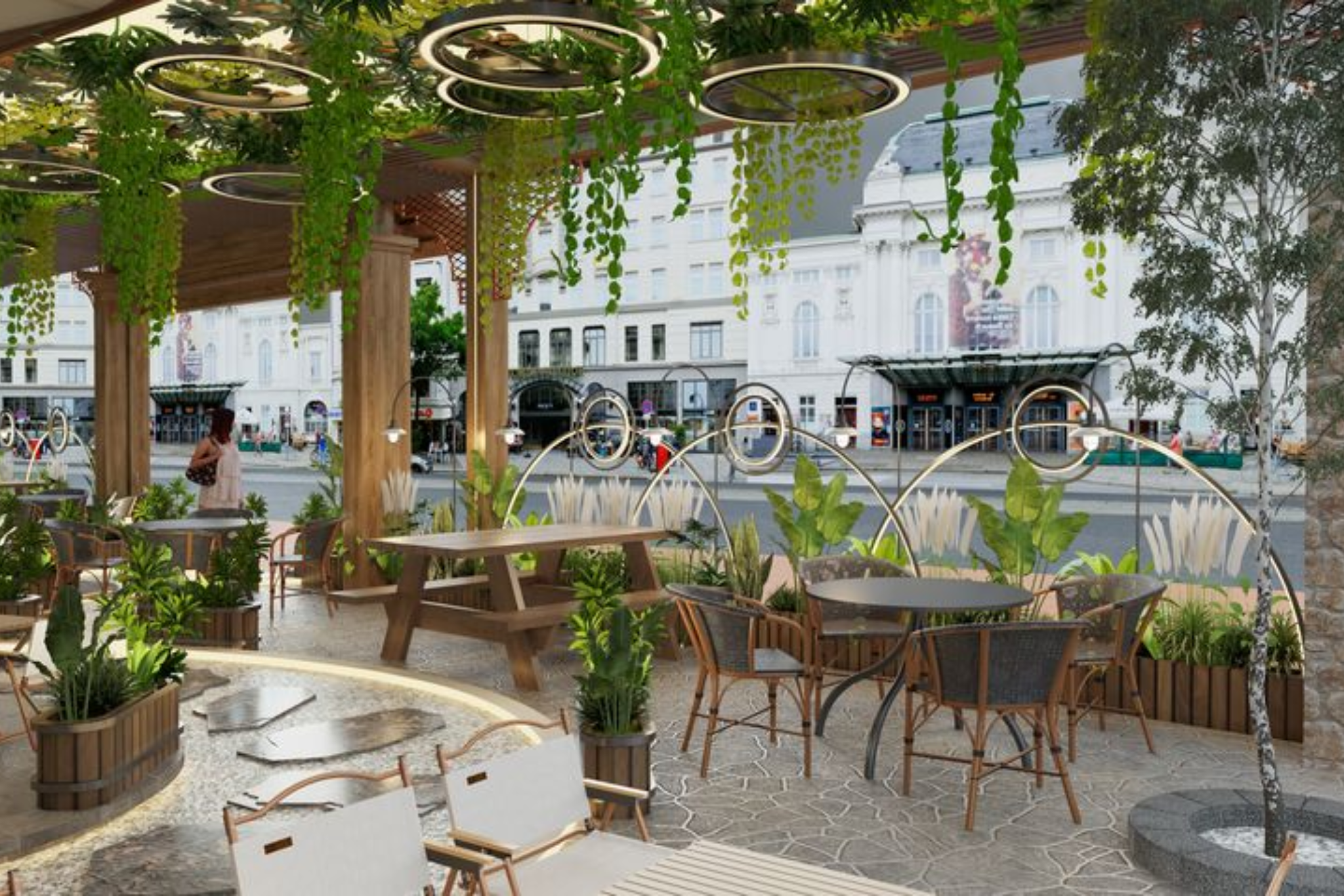 quán cà phê ngoài trời mang đậm hơi thở làng quê Việt