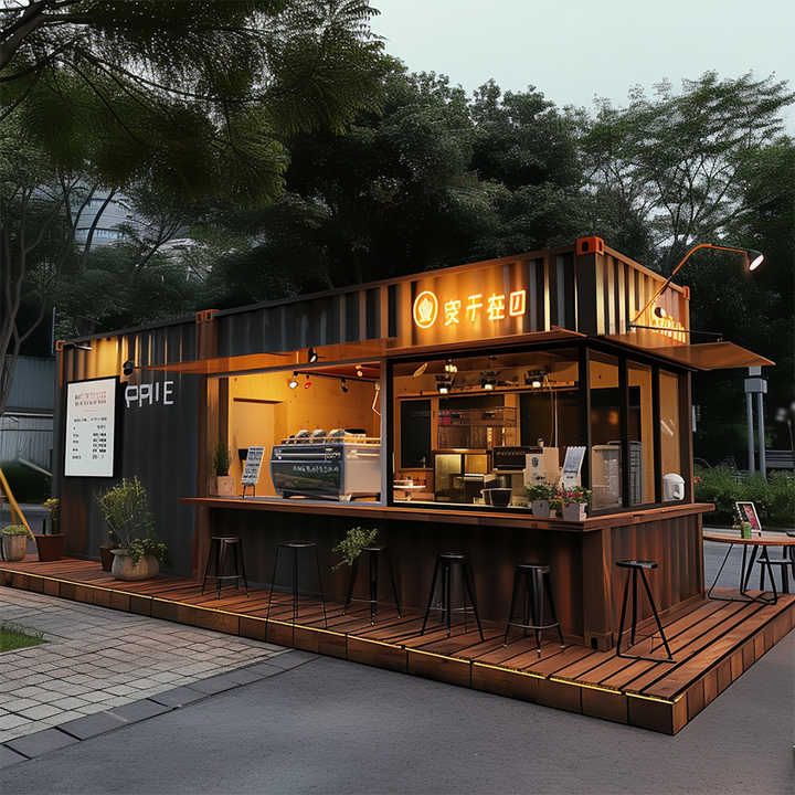 Thiết kế quán cafe bằng container phong cách Industrial