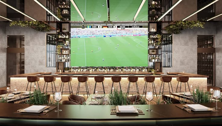 Một trong những ý tưởng nổi bật hiện nay là thiết kế quán cafe bóng đá.