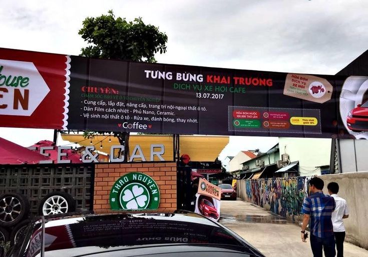 Thiết kế quán cafe độc lạ kết hợp kinh doanh rửa xe