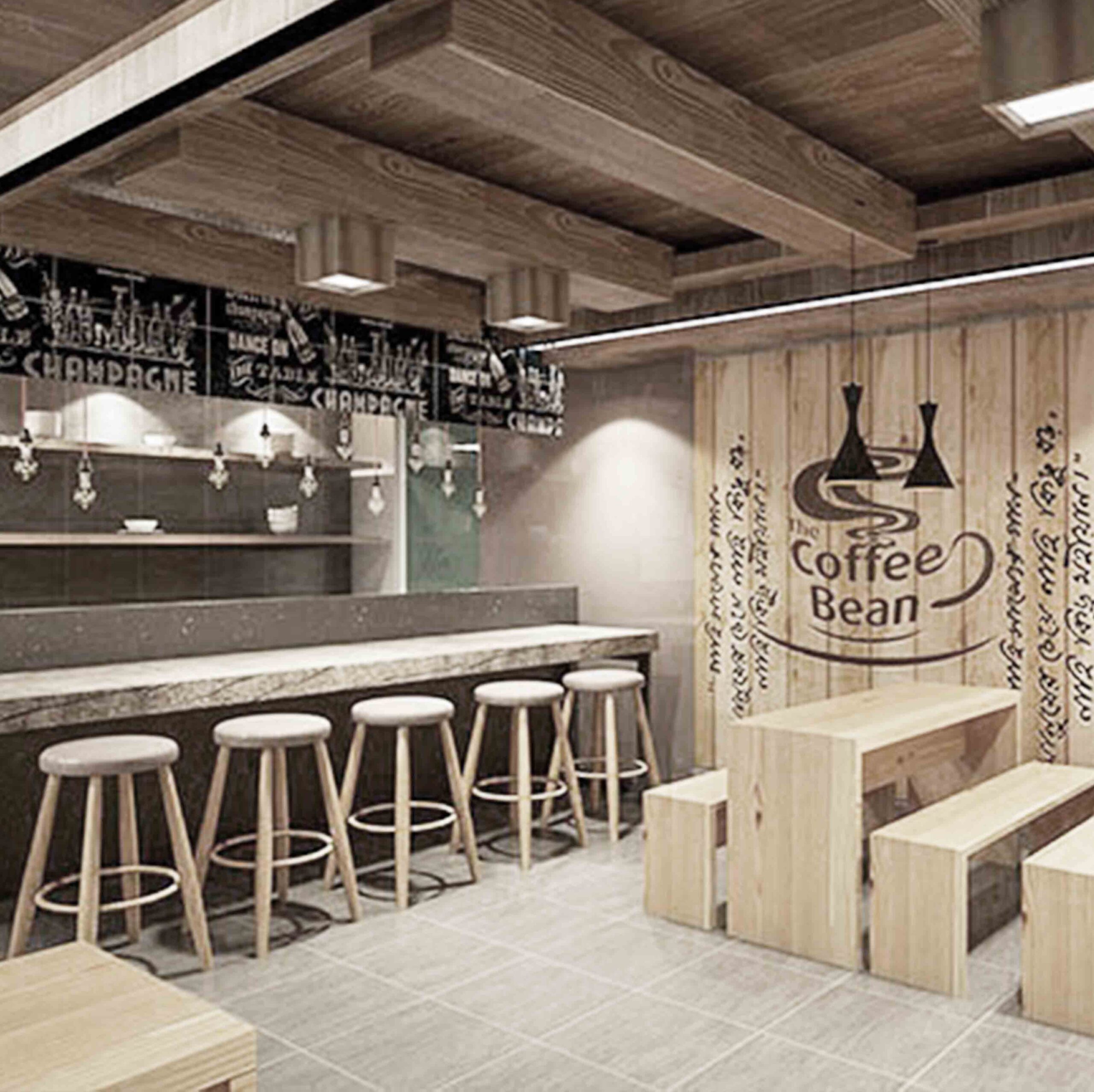 Bố cục logic trong thiết kế quán cafe gỗ đẹp