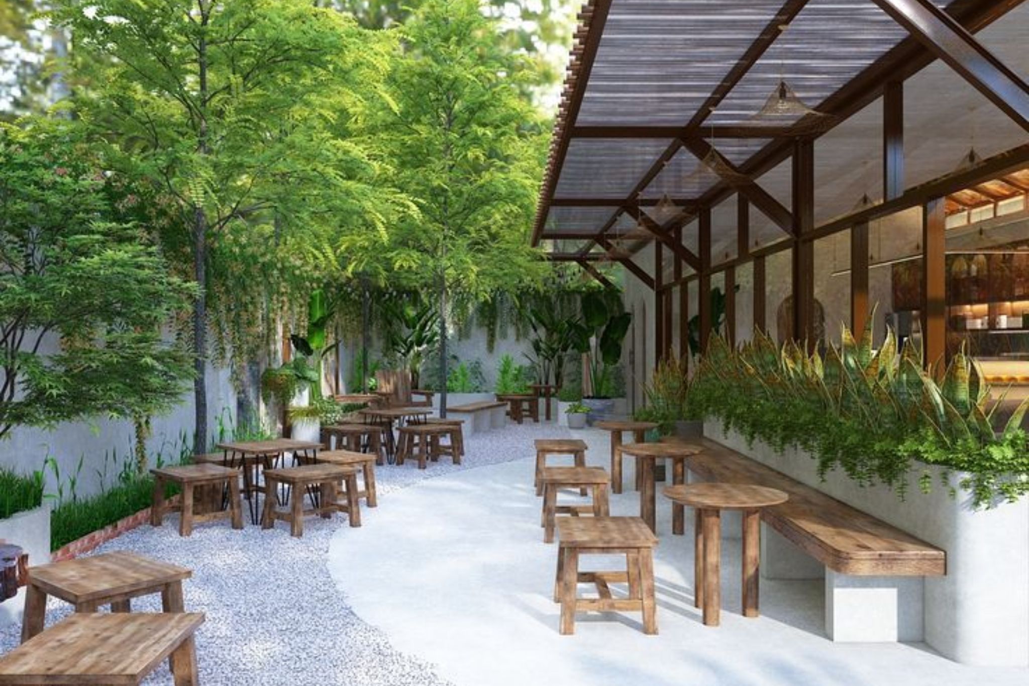 Quán cafe sân vườn phong cách Nhật Bản
