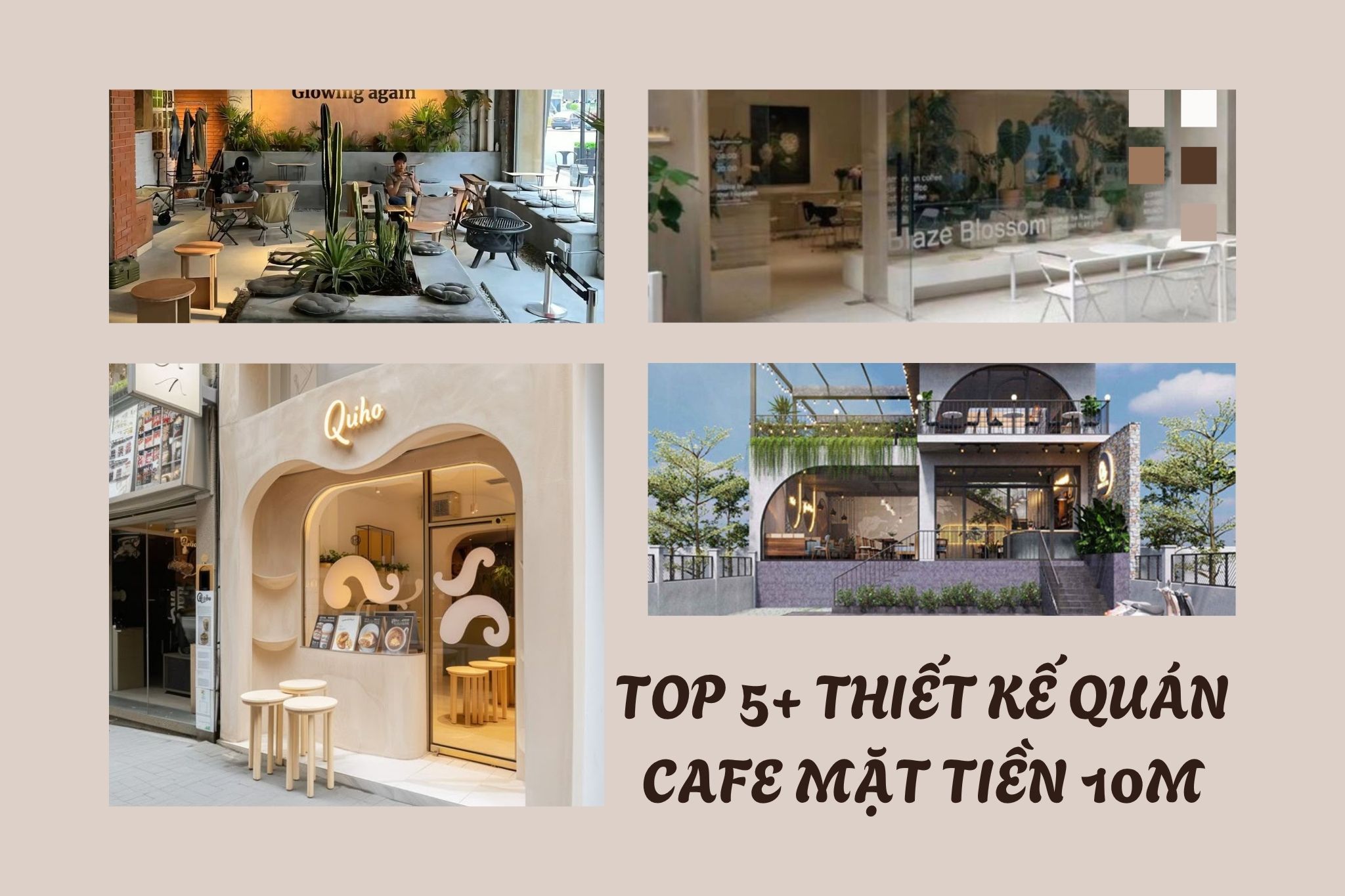 Phong cách thiết kế phổ biến cho quán cafe mặt tiền 10m