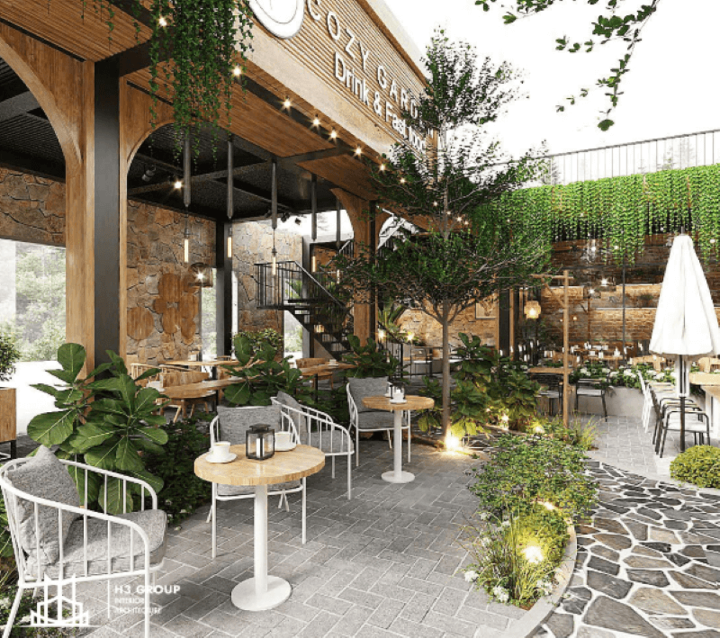 Cozy Garden sở hữu không gian ấn tượng với khung thép đen kết hợp dầm ngang chắc chắn, tạo nên kết cấu vững chãi, vừa đảm bảo công năng vừa mang đến vẻ đẹp hiện đại
