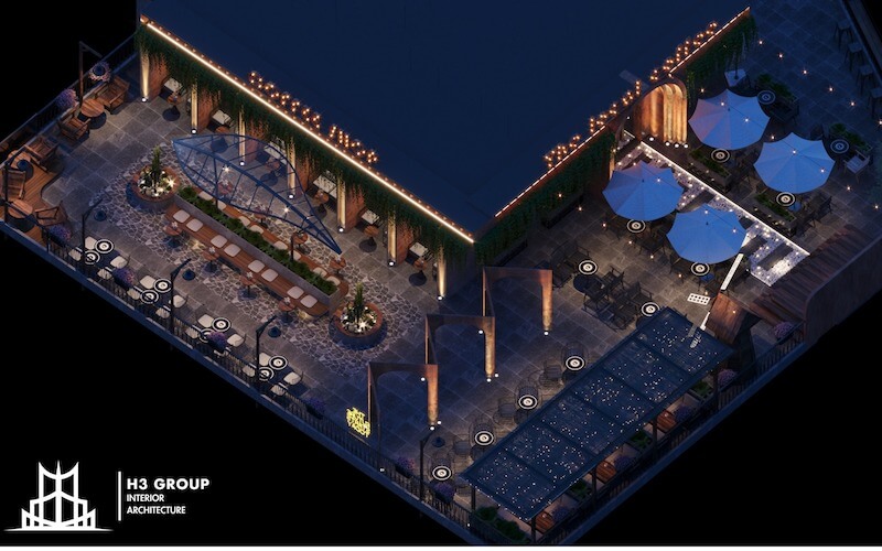 Dự án Local Coffee của H3 Group là sự kết hợp giữa phong cách Industrial và Tropical