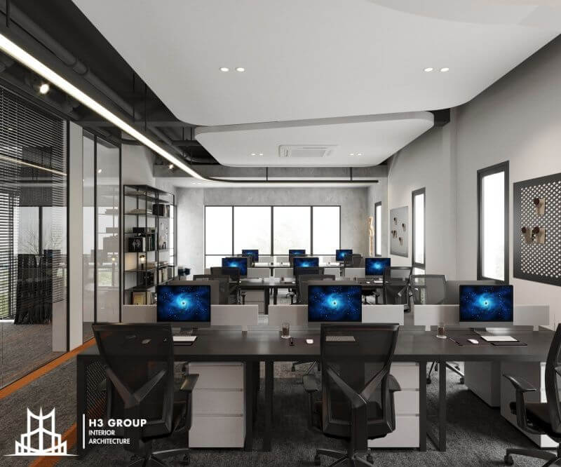 Cách bố trí bàn làm việc của văn phòng IT theo dạng module giúp tối ưu diện tích