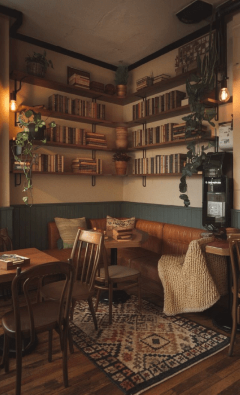 Rustic cũng phù hợp với quán cafe trong hẻm, sân vườn nhỏ hoặc mô hình bán mang đi, vì tạo cảm giác thân thiện, gần gũi