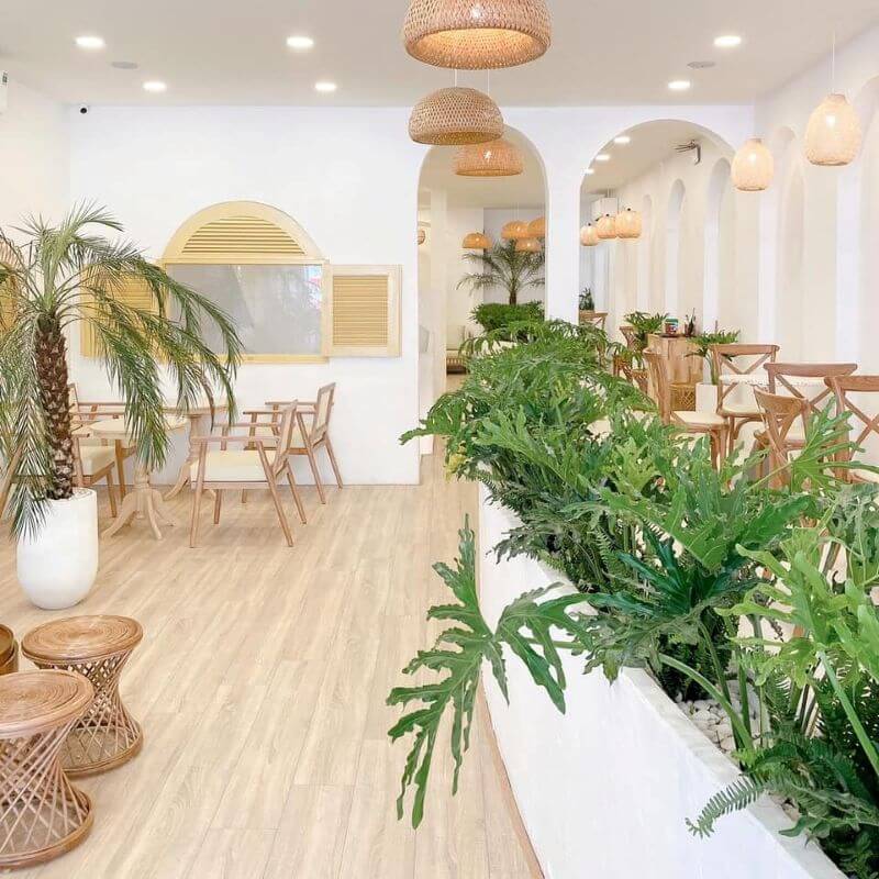 Phong cách Tropical mang đến không gian xanh mát, tràn đầy sức sống và sử dụng vật liệu tự nhiên gần gũi