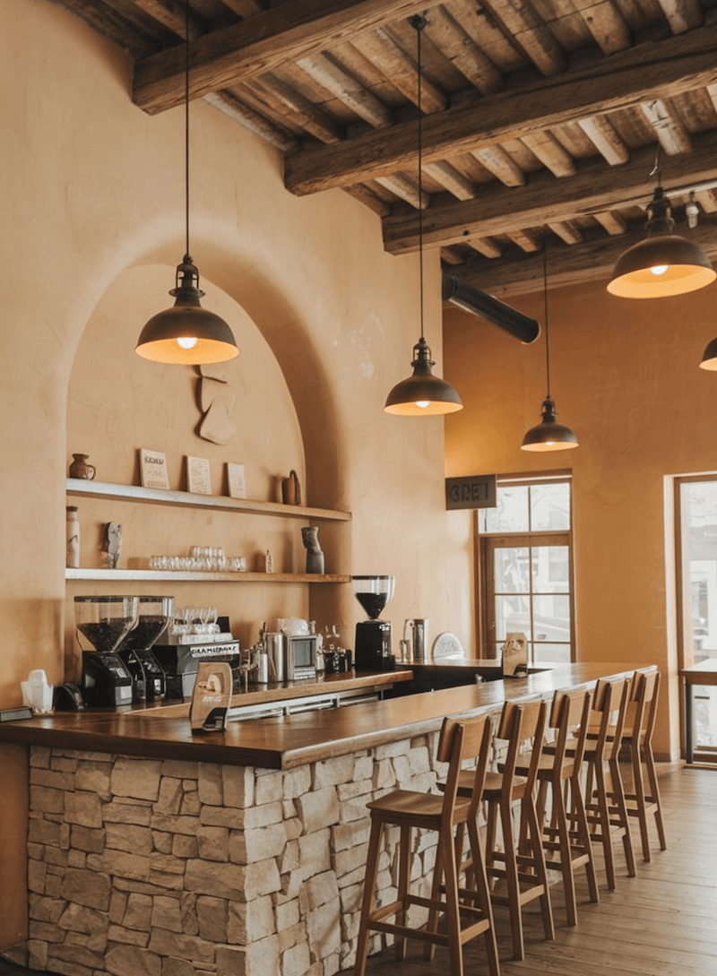 Quầy bar phong cách vintage nổi bật với gam màu trầm ấm và đường nét hoài cổ