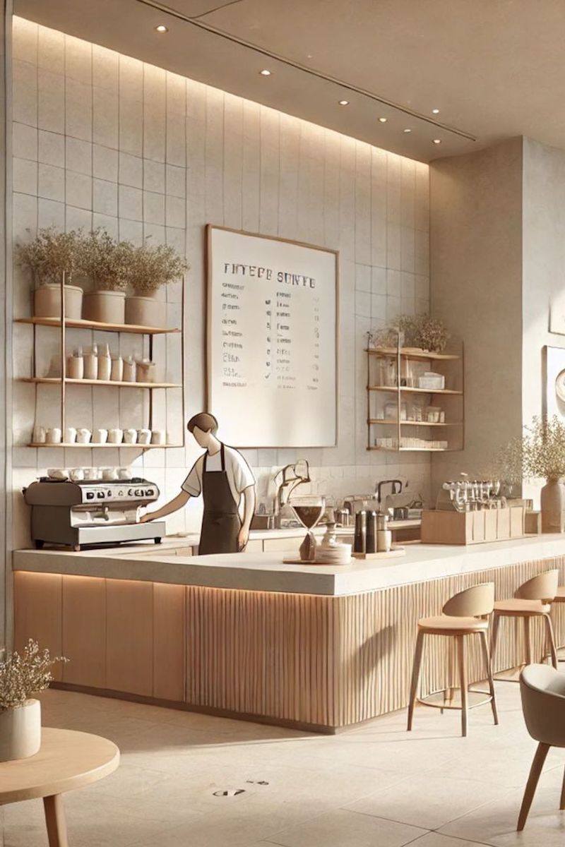 Quầy bar Bắc Âu nổi bật với gam màu trắng sáng và chất liệu gỗ tự nhiên nhẹ nhàng