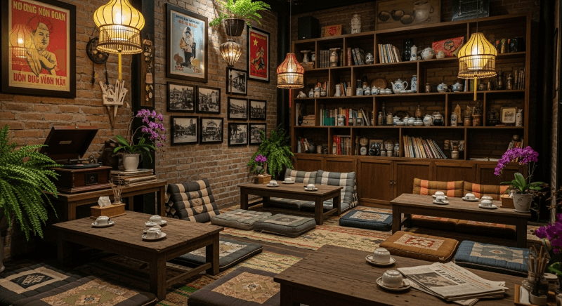 Phong cách Vintage phù hợp với khách yêu thích không gian có chiều sâu, dễ tạo các “góc check-in” độc đáo và giữ chân khách lâu hơn