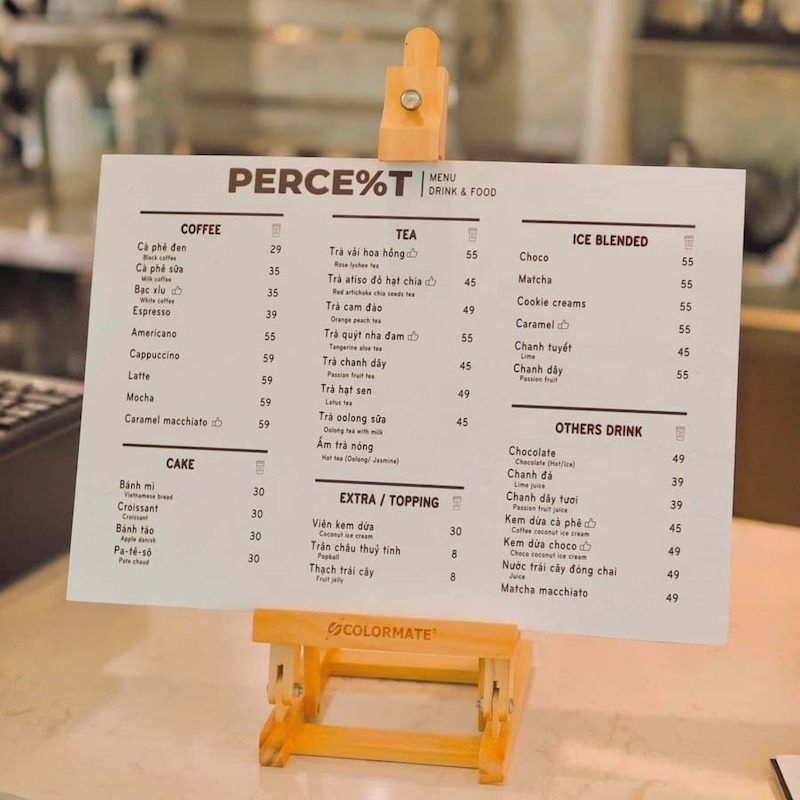 Menu quán cafe cần thể hiện được cá tính thương hiệu, trình bày rõ ràng và dễ hiểu giúp khách hàng nhanh chóng đưa ra lựa chọn