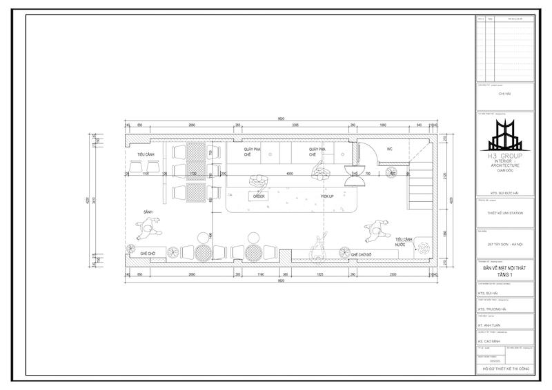 Bản vẽ mặt bằng 2D phân tích cách bố trí nội thất, các khu vực để tối ưu được diện tích cũng như công năng sử dụng