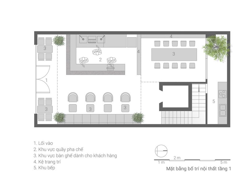 Bản vẽ mặt bằng quán cafe nhỏ là giải pháp sắp xếp gọn gàng, tận dụng tối đa diện tích dưới 50m² mà vẫn giữ được sự ổn định, thoải mái cho khách