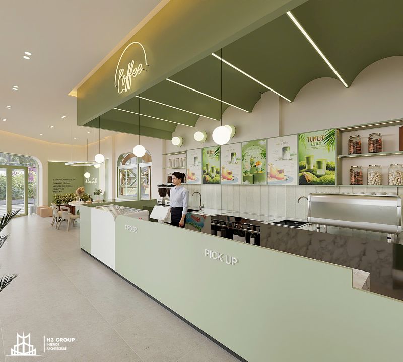 Khu vực order và nhận đồ