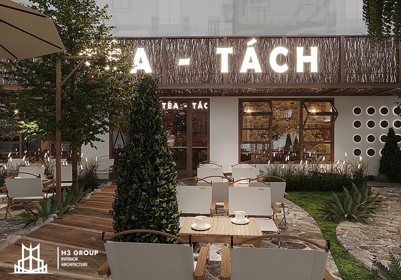 Phối hợp linh hoạt ánh sáng tự nhiên và nhân tạo giúp quán cafe luôn sáng sủa vào ban ngày và ấm áp, thư giãn vào buổi tối, mang lại trải nghiệm thoải mái cho khách hàng