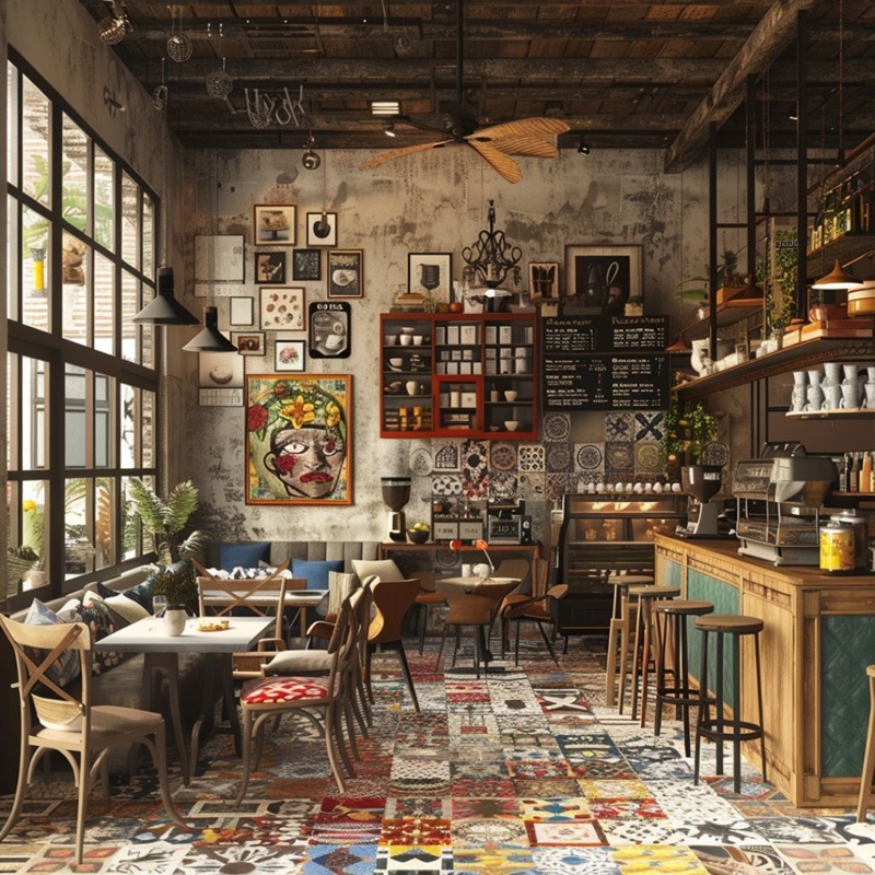 Quán cafe Vintage toát lên sự ấm cúng qua gam màu nâu gỗ và ánh sáng vàng