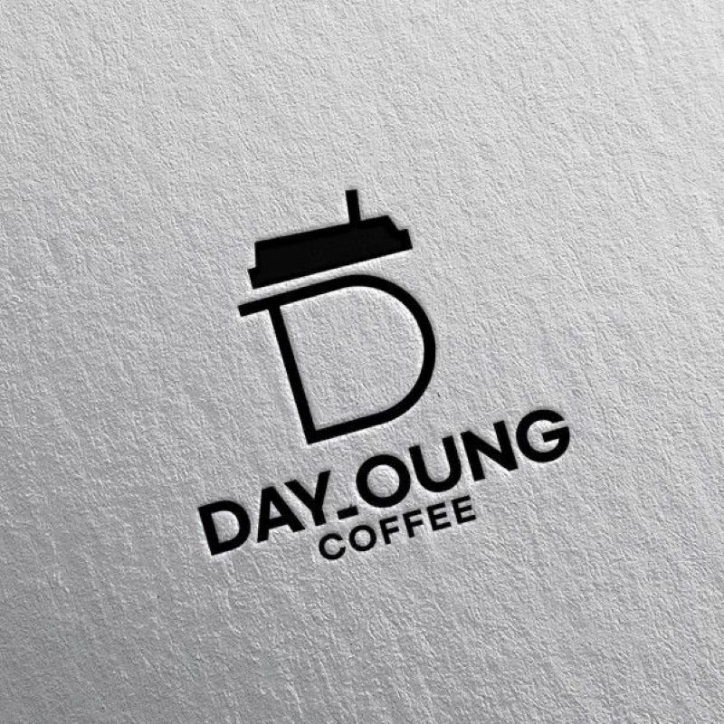 Mẫu logo với biểu tượng chữ D thiết kế cách điệu mô phỏng hình ảnh ly cà phê thể hiện đặc trưng của thương hiệu