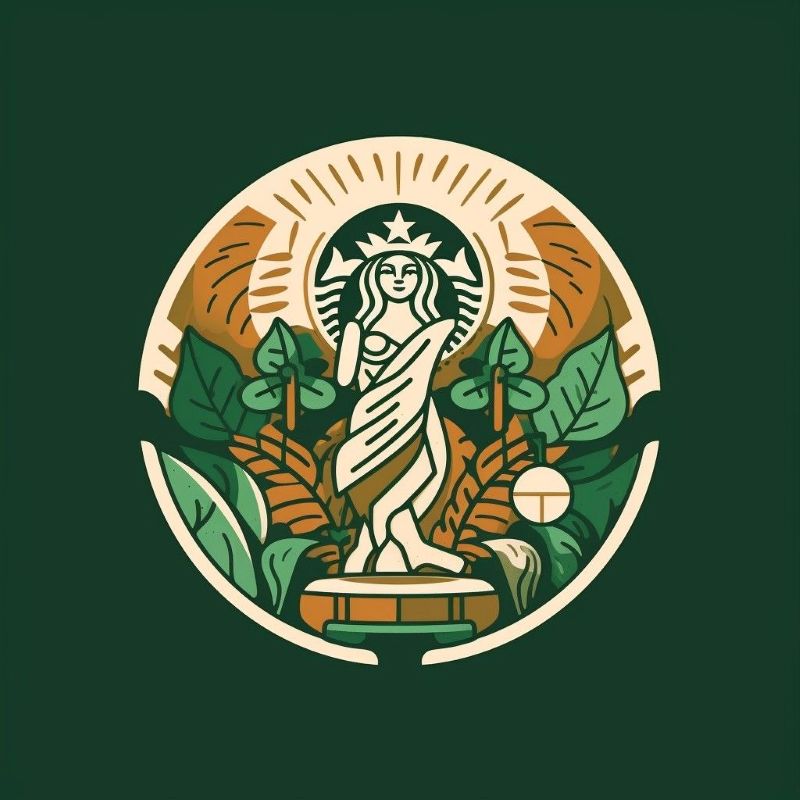 Mẫu logo lấy hình ảnh người con gái thưởng thức ly cà phê làm chủ đạo, đồng thời sử dụng tone màu xanh lá làm nổi bật phong cách cà phê sân vườn