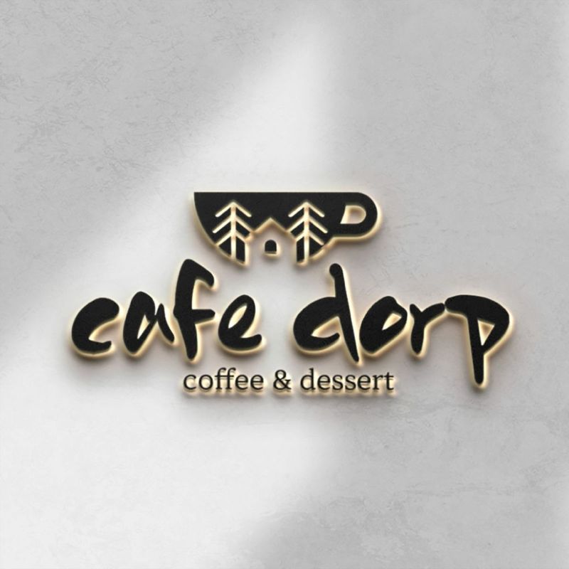 Logo hình oval tinh tế với biểu tượng hạt cà phê được cách điệu, mô tả hành trình phát triển của cây cà phê 