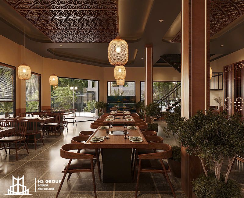 không gian được tô điểm bằng những họa tiết và chất liệu đậm chất Việt