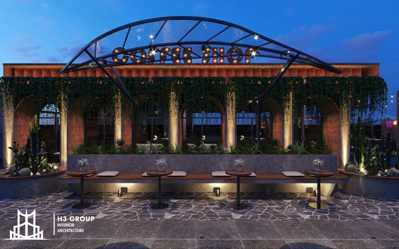 Dự án Local Coffee do H3 Group thực hiện là sự kết hợp giữa phong cách Industrial và Tropical