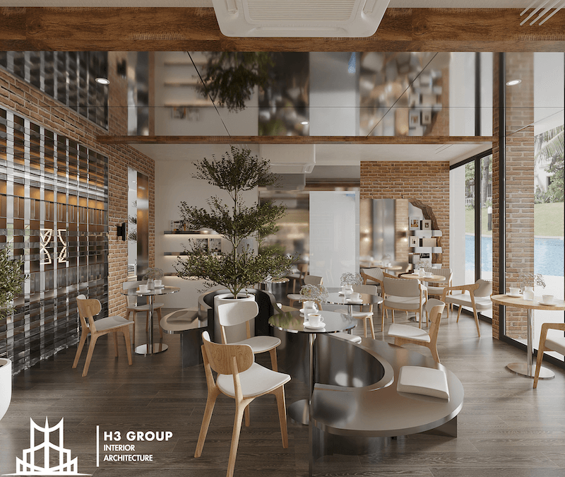 Phong cách Industrial kết hợp với hiện đại với thiết kế nội thất tối giản, kết hợp cùng tông màu trung tính
