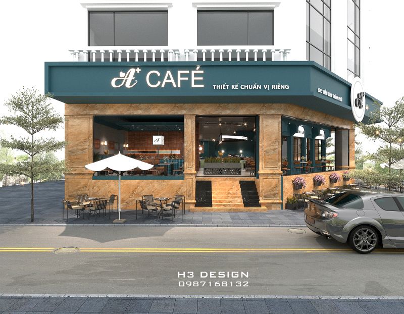 Dự án A+ Cafe do H3 Group thiết kế là sự giao thoa giữa phong cách tân cổ điển và hiện đại
