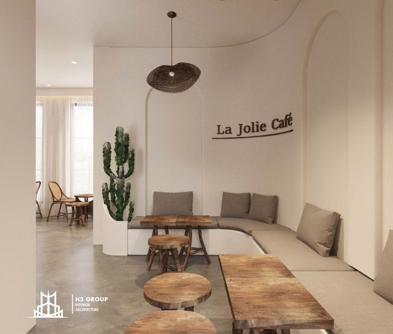 La Jolie Coffee là dự án H3 Group thực hiện trên mặt bằng khoảng 200m2 theo concept Bắc Âu hiện đại
